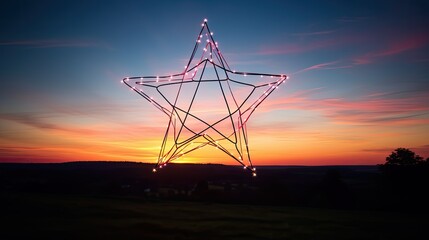 Canvas Print - wire outline star