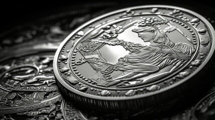 Canvas Print - historical silver coin