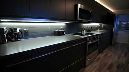 Canvas Print - black under cabinet kitchen lighting