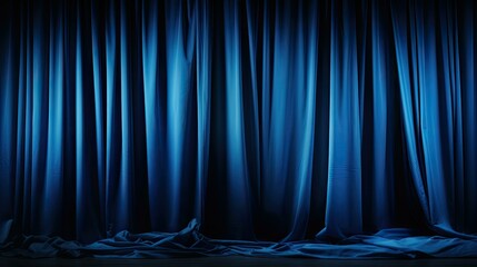 Poster - sophisticated blue curtain background