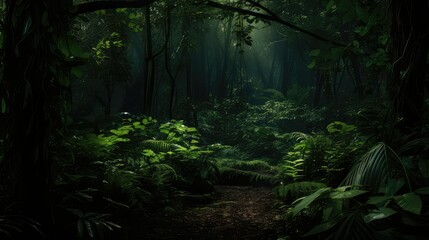 Canvas Print - foliage dark green plants