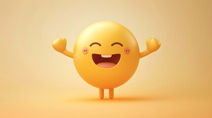 Design a friendly emoji with a welcoming smile and open arms.