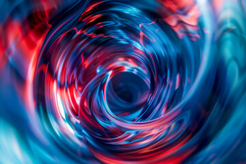 Wall Mural - Abstract Swirling Liquid Colors, Vivid Blue and Red Swirl Pattern, Vibrant Fluid Art