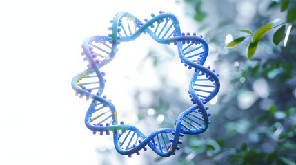 Sticker - DNA with biological concept, 3d rendering.