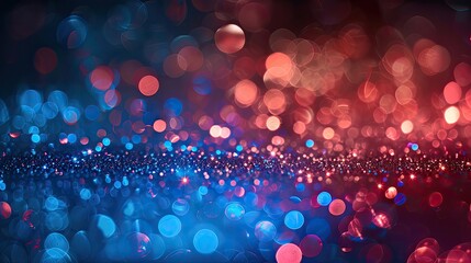 Wall Mural - colorful abstract bokeh lights in shades of blue and red creating a festive and dreamy background