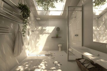 Wall Mural - modern bathroom interior design.