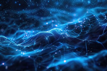 Aufkleber - A computer-generated image of a blue wave