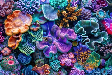 Aufkleber - Marine life - various coral species in focus