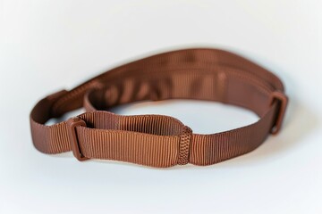 Poster - Close-up shot of a belt on a white surface, ideal for use in product photography or as a design element