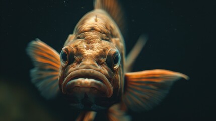 Aufkleber - Close-up of a fish's face underwater, great for aquatic or wildlife scenes