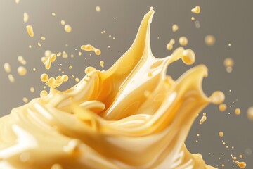Poster - A single splash of liquid on a white surface