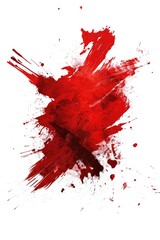 Poster - A vibrant red paint splatter on a white background, great for creative projects and art-inspired designs