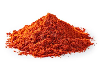 Poster - A heap of bright red chili powder sits on a clean white surface