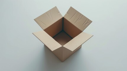 Poster - A cardboard box with an open lid sits atop a table, ready for use