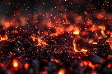 Aufkleber - A fiery glow on a dark surface, perfect for adding warmth to your designs
