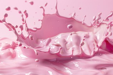 Poster - A random splatter of pink paint on a pink surface, perfect for creative projects