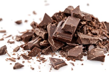 Poster - A pile of assorted chocolate pieces on a white surface