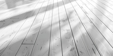 Poster - Black and white image of a wooden floor with intricate grain patterns