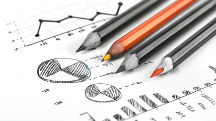 Aufkleber - Illustration of writing utensils and graphing tools on a blank page