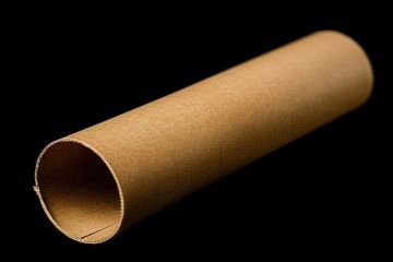 Poster - A close-up shot of a toilet paper roll on a black background