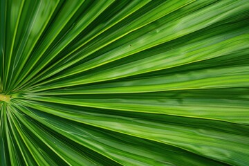 Aufkleber - Close-up shot of a green palm leaf with intricate details