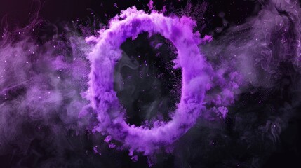 Aufkleber - A mysterious cloud shaped like an uppercase 'O' made of purple powder, great for creative projects and designs