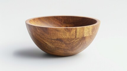 Aufkleber - A wooden bowl sits on a table, ideal for rustic or country-themed settings