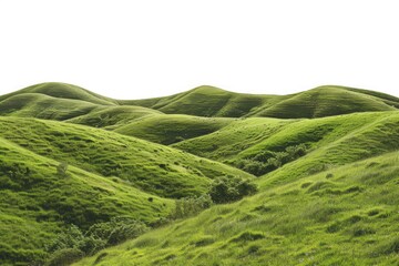 Aufkleber - A serene landscape with rolling hills and lush green grass