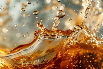 Poster - A close-up shot of a splash of water on a glass, great for use in illustrations or designs related to water, science, or everyday life