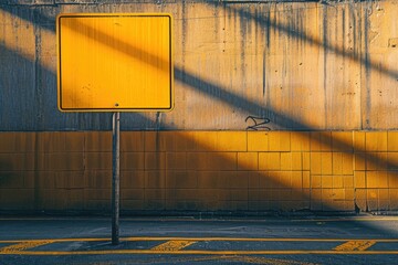 Aufkleber - A yellow street sign sitting on the side of a road, with clear instructions for drivers