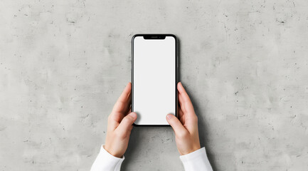 Wall Mural - A person is holding a phone with a white screen by AI generated image