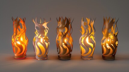 Poster - A collection of decorative vases arranged on a flat surface, suitable for use in home decor or design projects