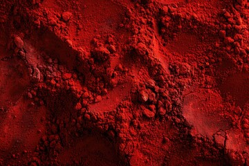 Poster - Close-up of a vibrant red substance on a surface, suitable for use in science and education projects