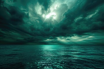 Aufkleber - A serene and peaceful scene with a large body of water under a cloudy sky, suitable for use in travel, nature, or relaxation-themed projects