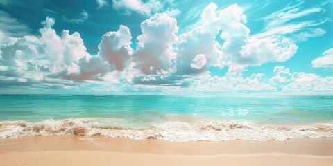 Poster - A serene beach scene with an unobstructed view of the ocean