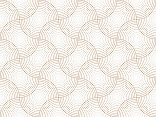 Golden color abstract circular pattern. Geometric background. Vector Illustration