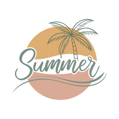 Wall Mural - Summer holiday logo design. vector illustration