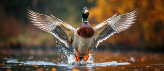 Wall Mural - Mallard Duck Taking Flight