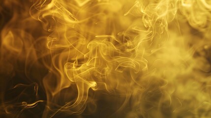 Wall Mural - abstract yellow smoke on black background