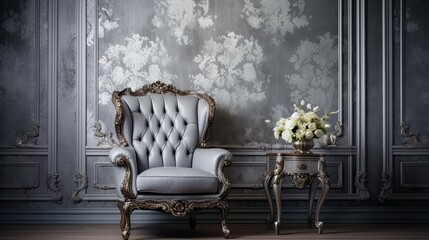 Sticker - vintage silver damask