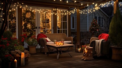 Wall Mural - cozy christmas light strings