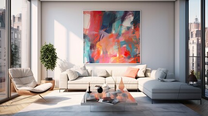 Canvas Print - furniture blurred modern interior house