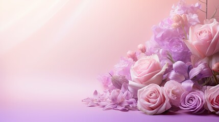 Wall Mural - flowers purple pink background