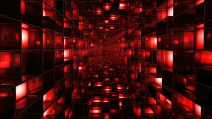 Canvas Print - maze red light background