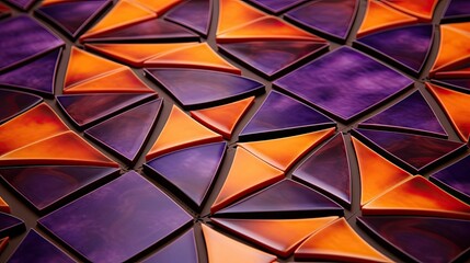 Poster - shapes orange purple pattern