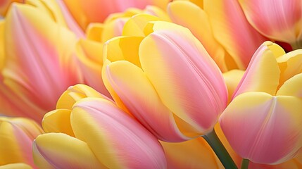 Canvas Print - streaked pink and yellow flowers