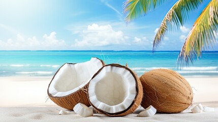 Wall Mural - tropical food coconut background