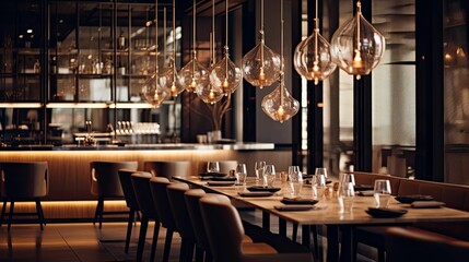 Wall Mural - modern blurred restaurant interior