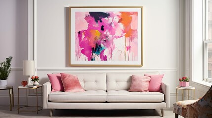 Wall Mural - sleek frame pink