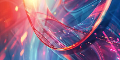 Poster - Abstract liquid glass holographic Iridescent wavy melted substance. 3d render of smooth forms. Modern design. Futuristic Banner, background, wallpaper cover, social media post. Generative Ai content